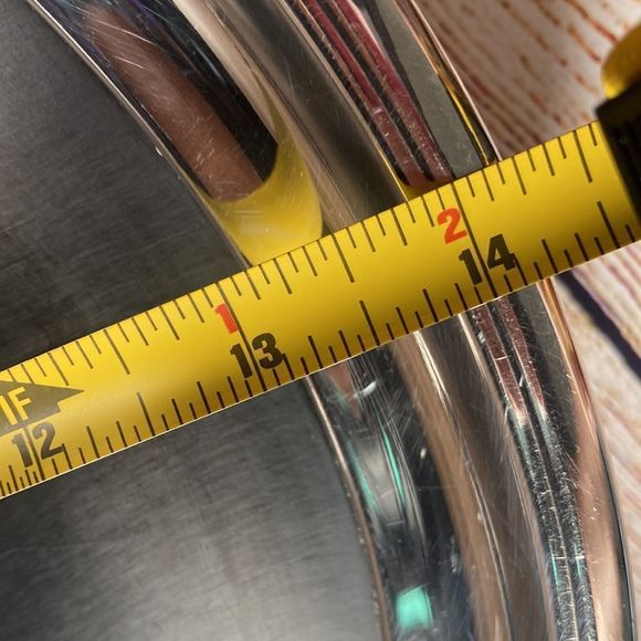 Vintage Crescent Silver Plated Rim Black Center Formica Serving Platter 14.25” - Picture 3 of 8